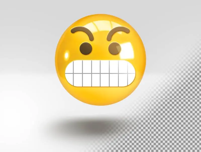 Realistic 3D Grimacing Emoji