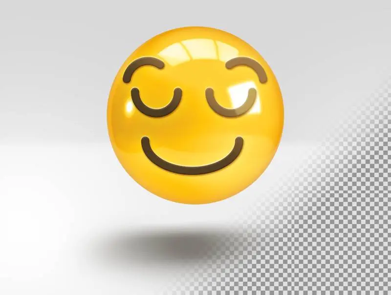 Realistic 3D Happy Emoji with a Quiet Smile