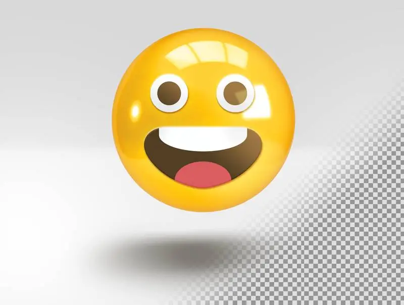 Realistic 3D Emoji with Excited Smile