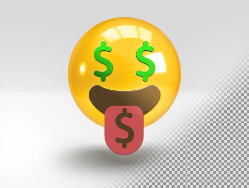 Realistic 3D Emoji with Money Eyes