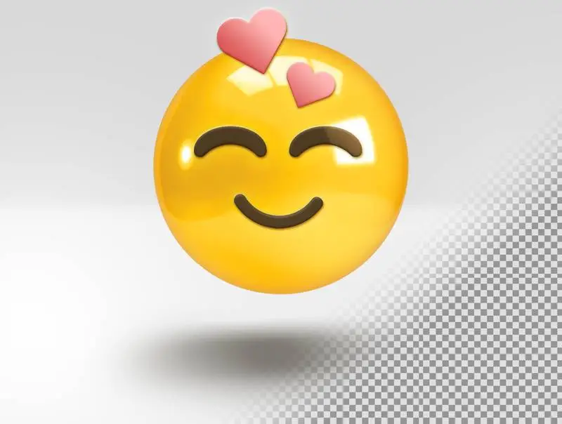 Realistic 3D Emoji with Love Smile
