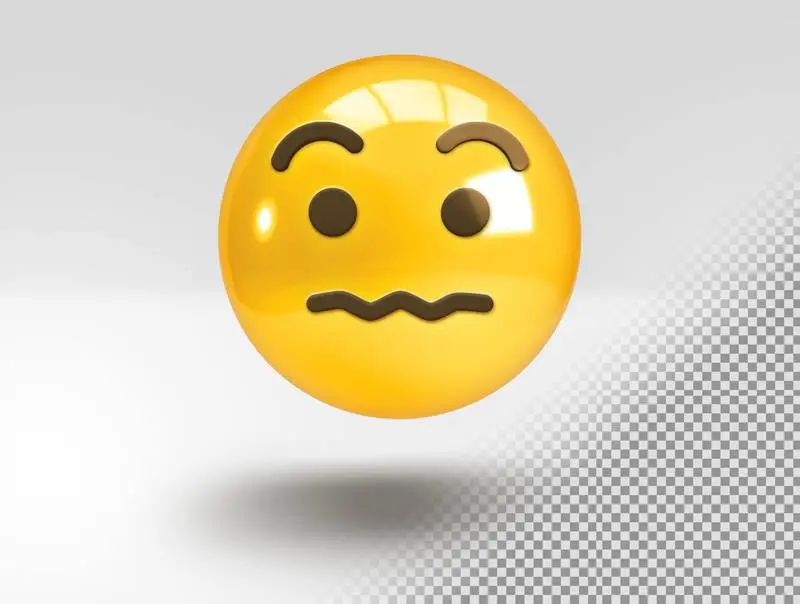 Realistic 3D Emoji with Awkward Surprise Gesture