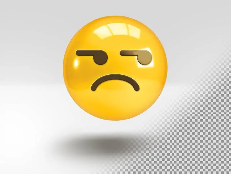 Realistic 3D Emoji with Rejection Face