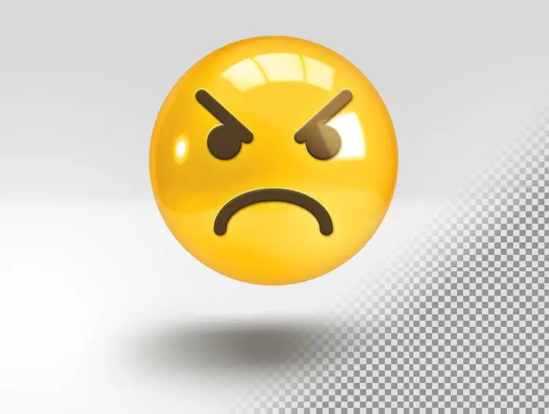 Realistic 3D Emoji with an Annoyed Face