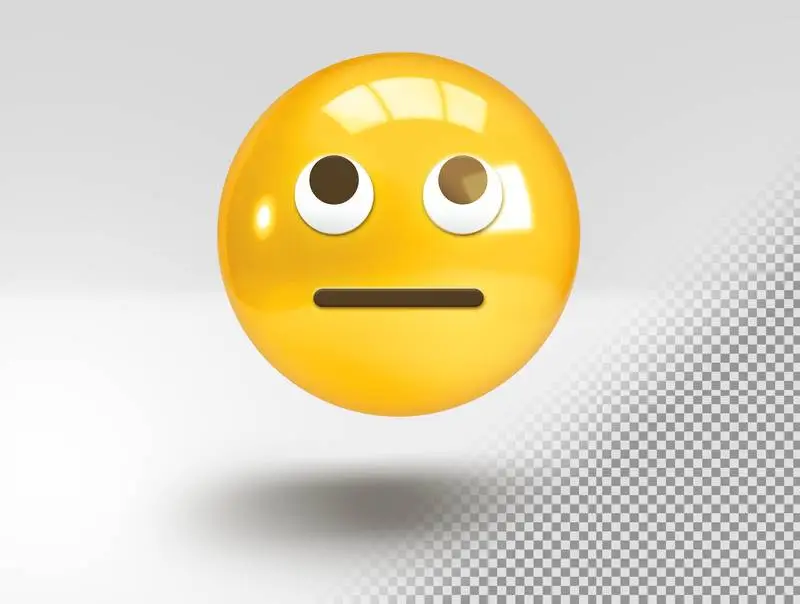Realistic 3D Emoji with Dull, Expressionless Gesture