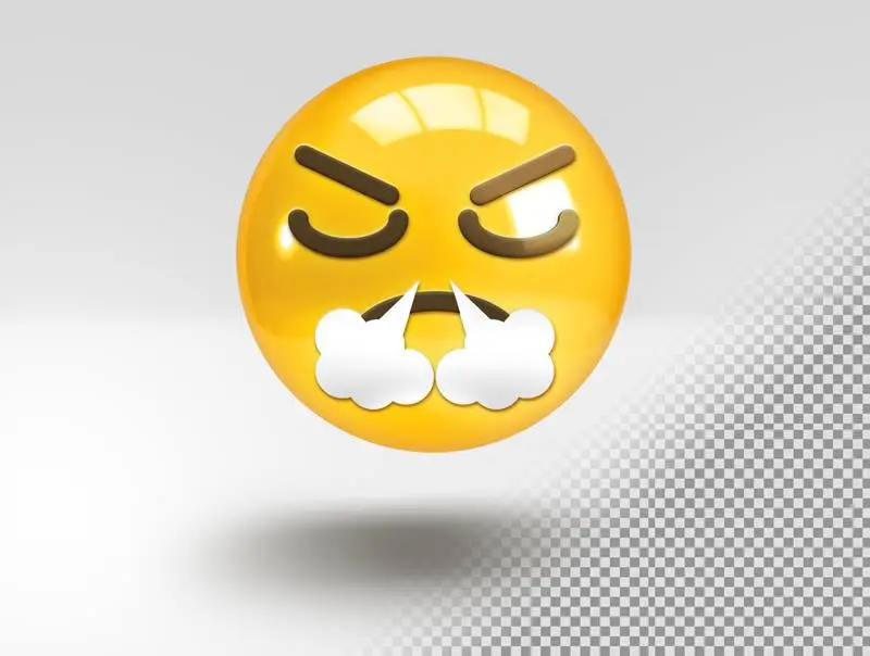 Realistic 3D Emoji with Angry Face