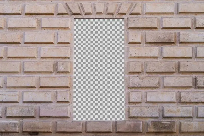 Poster Photo Cut Out in Niche on Classical Wall in Stone Building