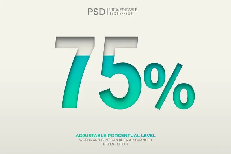 Editable Number Text Effect with Percentage Level