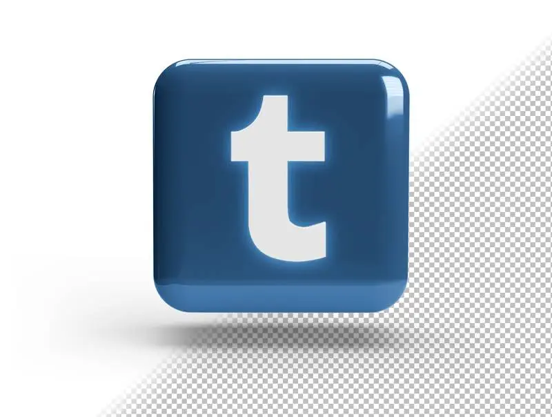 Realistic 3D Square with Tumblr Logo