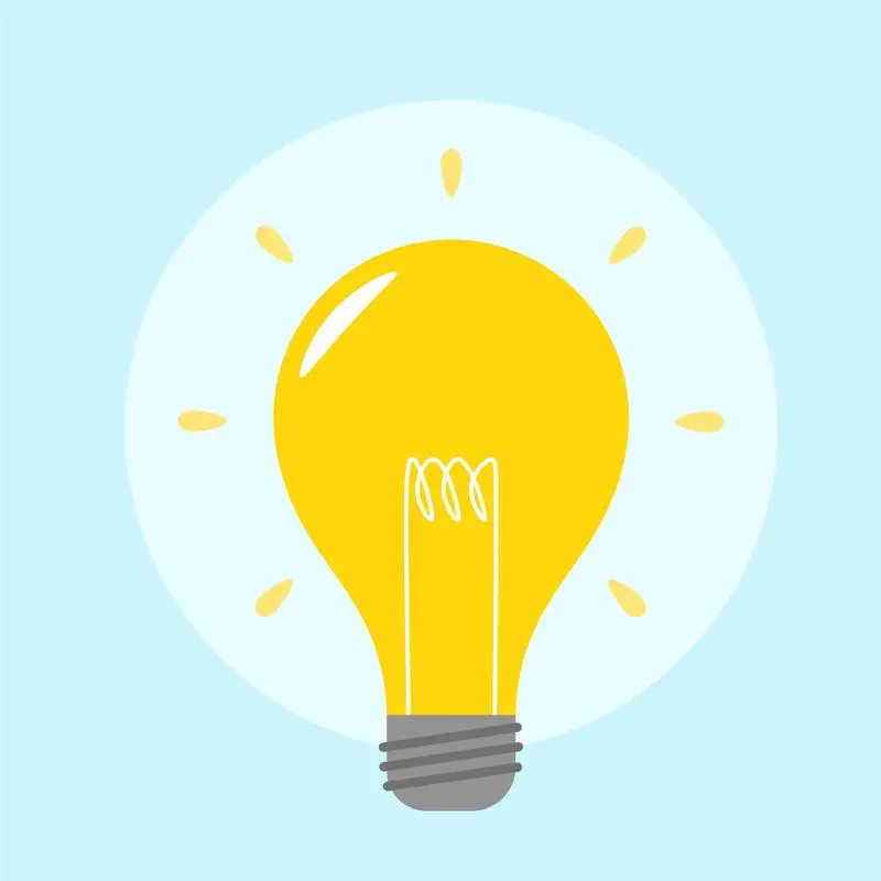 Flat Bulb with Light Rays for Idea