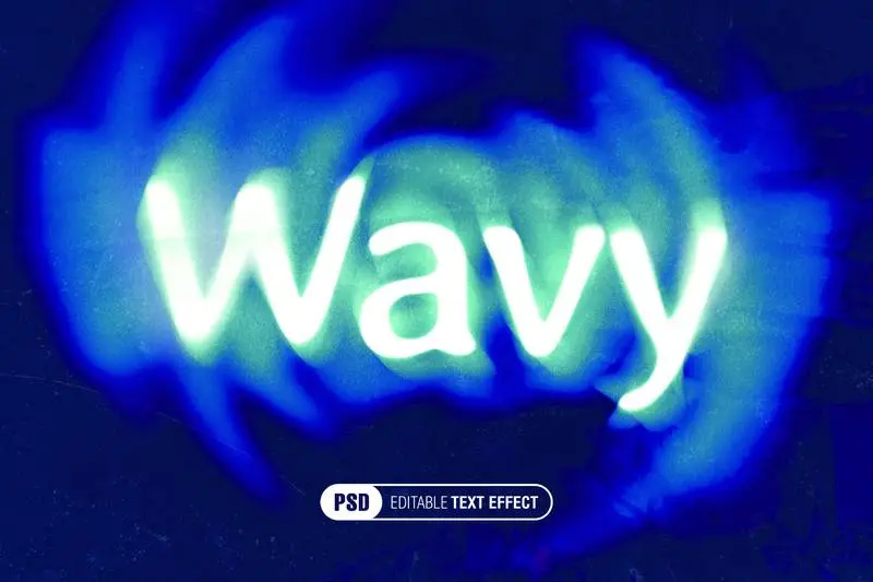 Wavy Blue Text Effect