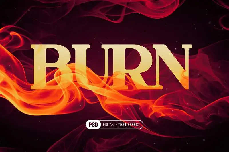Text Effect of Burning Letters