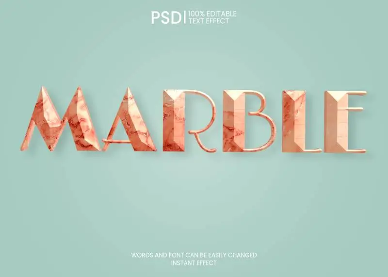 Pink Marble Editable Text Effect