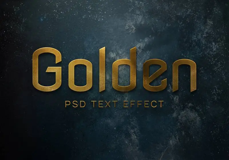 Golden Text Effect on Grunge Background