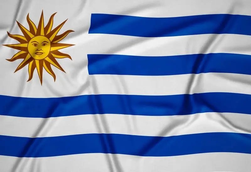 Realistic Uruguay Flag Background