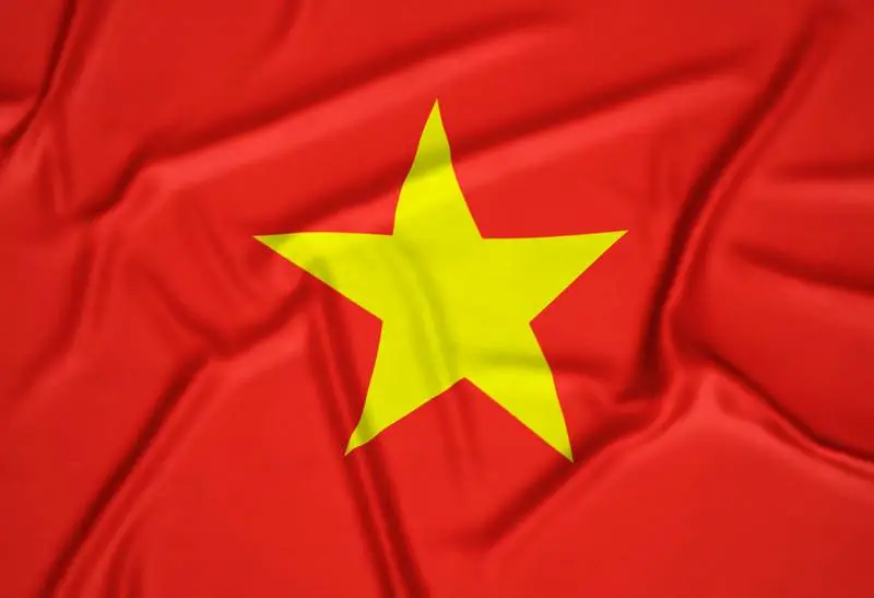 Realistic Vietnam Flag Background