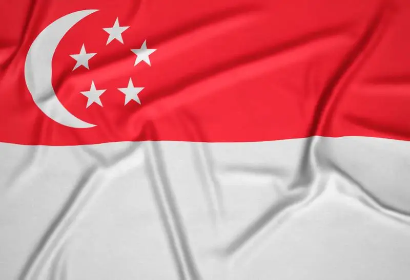 Realistic Singapore Flag Background