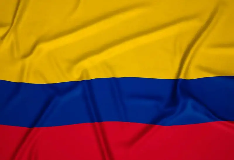Realistic Colombia Flag Background