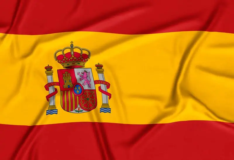 Realistic Spain Flag Background