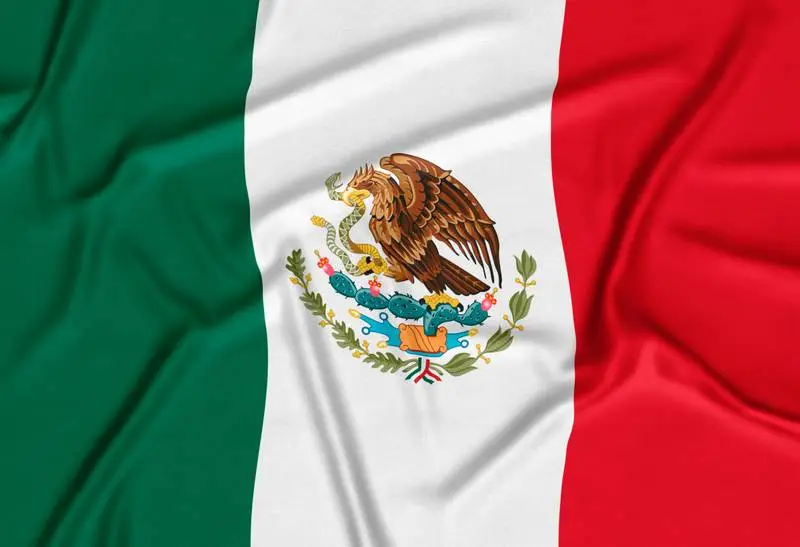 Realistic Mexico Flag Background
