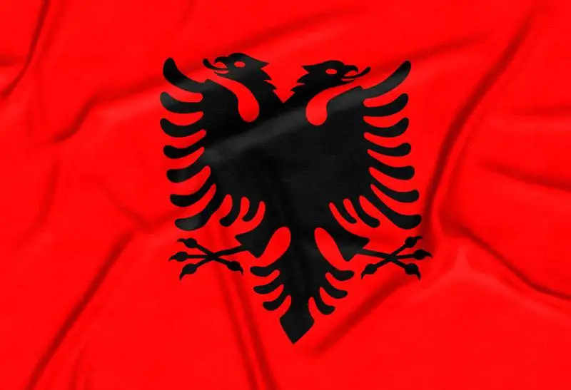 Realistic Albania Flag Background