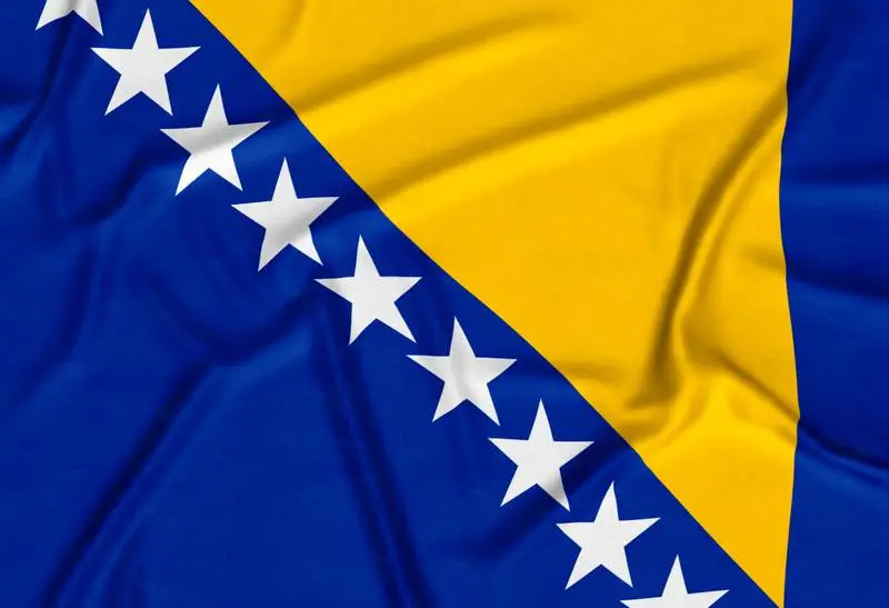Realistic Bosnia and Herzegovina Flag Background