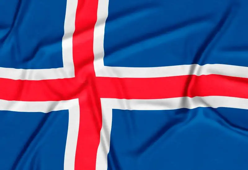 Realistic Iceland Flag Background