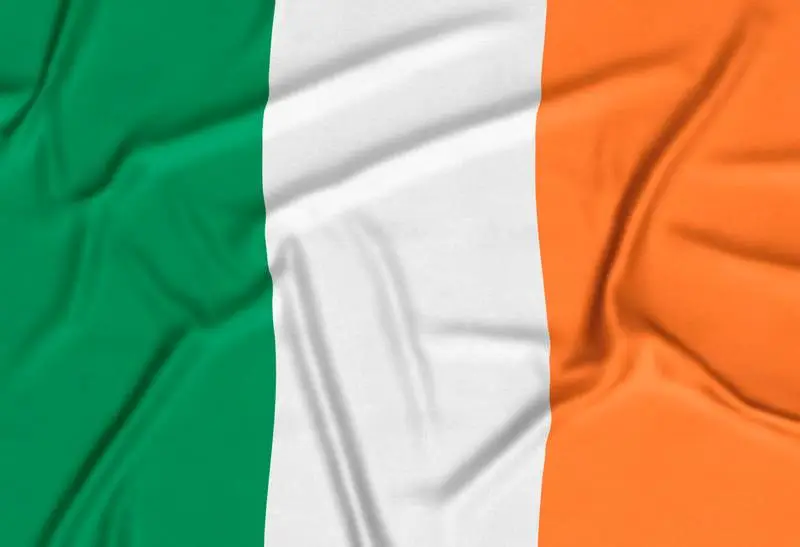 Realistic Ireland Flag Background