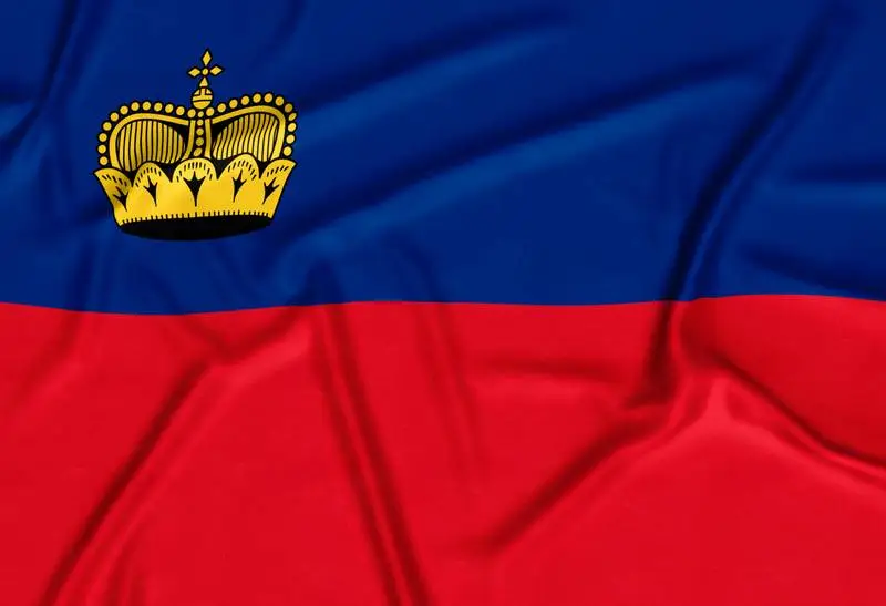 Realistic Liechtenstein Flag Background