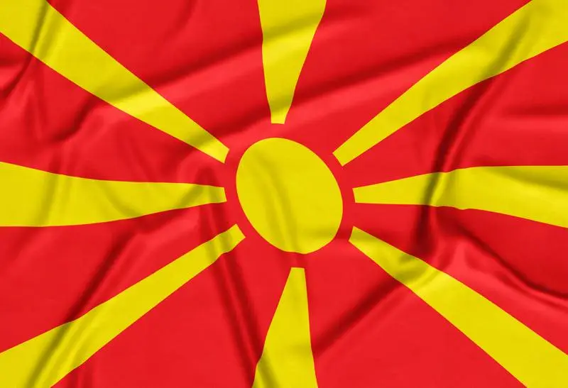 Realistic North Macedonia Flag Background