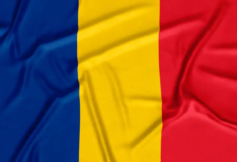 Realistic Romania Flag Background