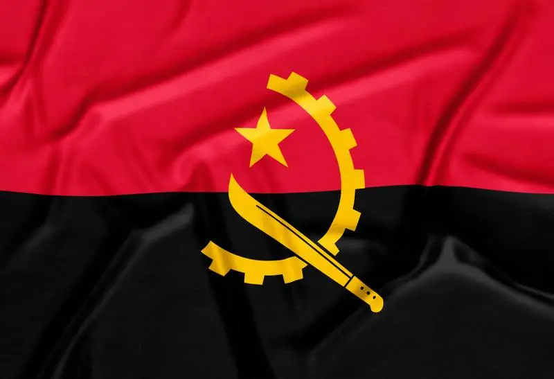 Realistic Angola Flag Background