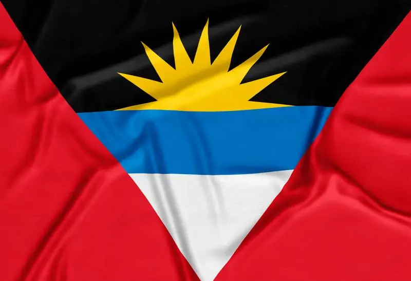 Realistic Antigua and Barbuda Flag Background