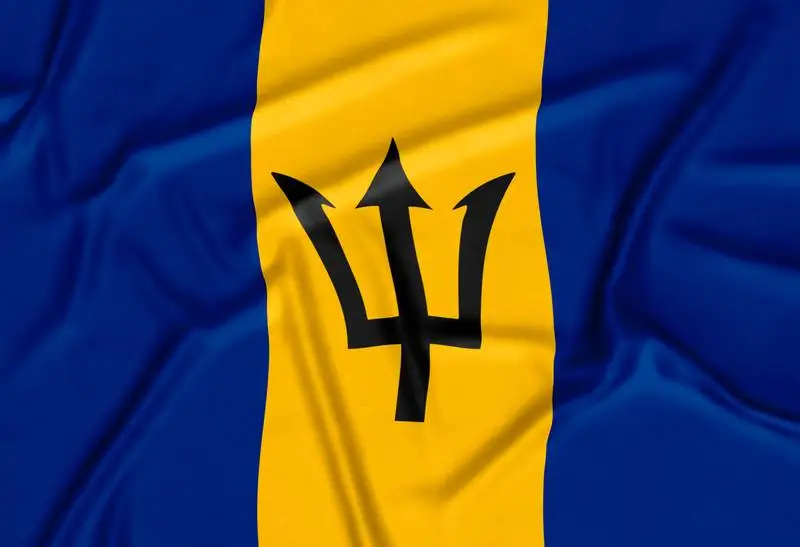 Realistic Barbados Flag Background