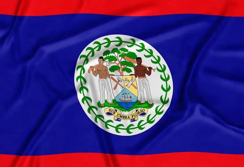 Realistic Belize Flag Background