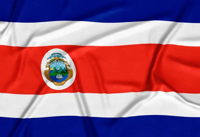 Realistic Costa Rica Flag Background