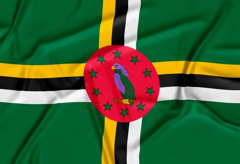 Realistic Dominica Flag Background