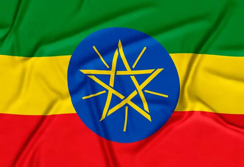 Realistic Ethiopia Flag Background