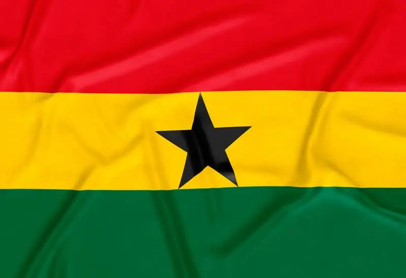 Realistic Ghana Flag Background