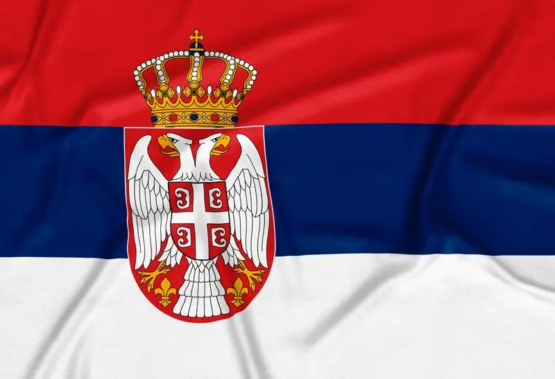 Realistic Serbia Flag Background