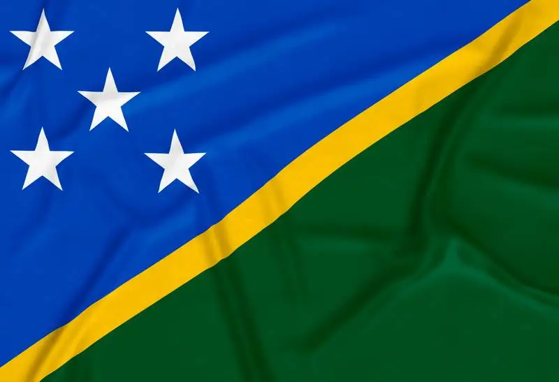 Realistic Solomon Islands Flag Background