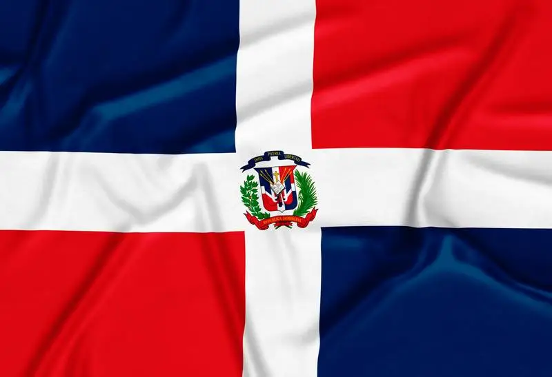 Realistic Dominican Republic Flag Background