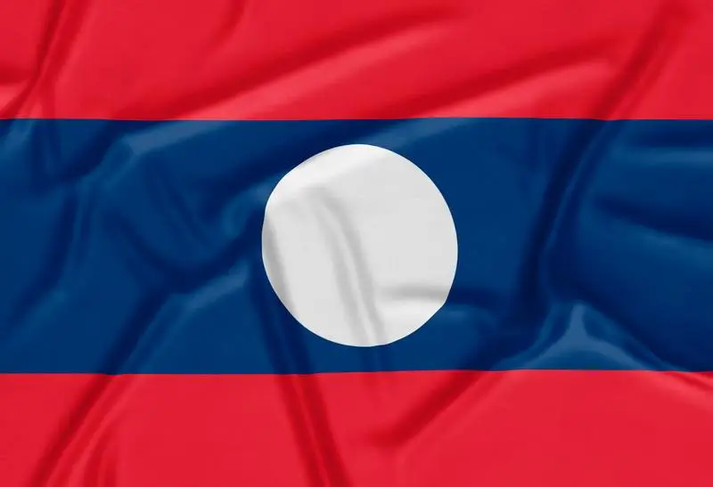 Realistic Laos Flag Background