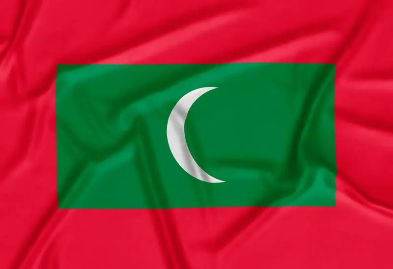 Realistic Maldives Flag Background
