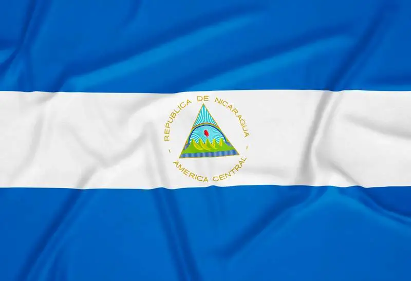 Realistic Nicaragua Flag Background