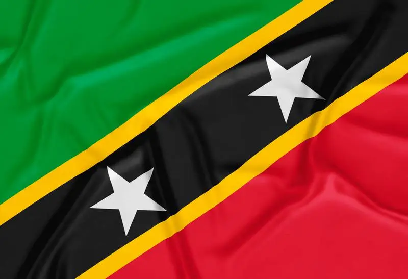 Realistic Saint Kitts and Nevis Flag Background