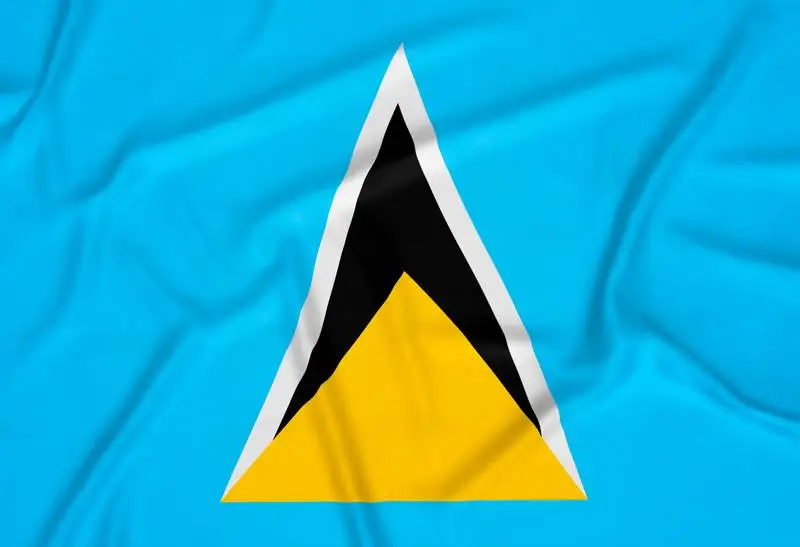 Realistic Saint Lucia Flag Background