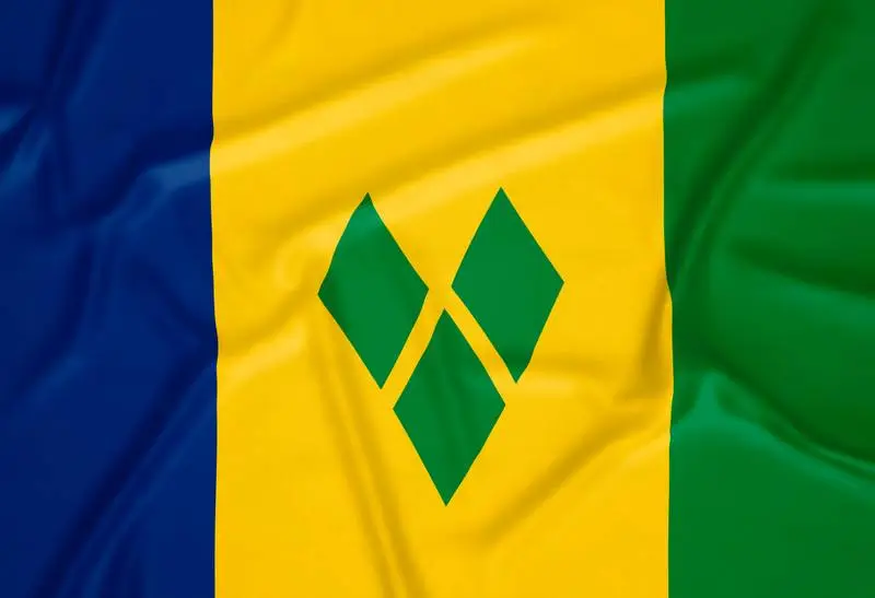 Realistic Saint Vincent and the Grenadines Flag Background