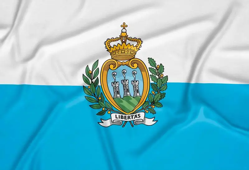 Realistic San Marino Flag Background