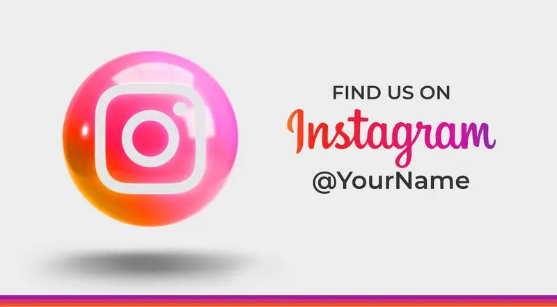 Banner for Follower Acquisition with 3D Instagram Icon